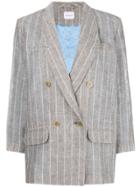 Magda Butrym Double Breasted Linen Blazer - Grey