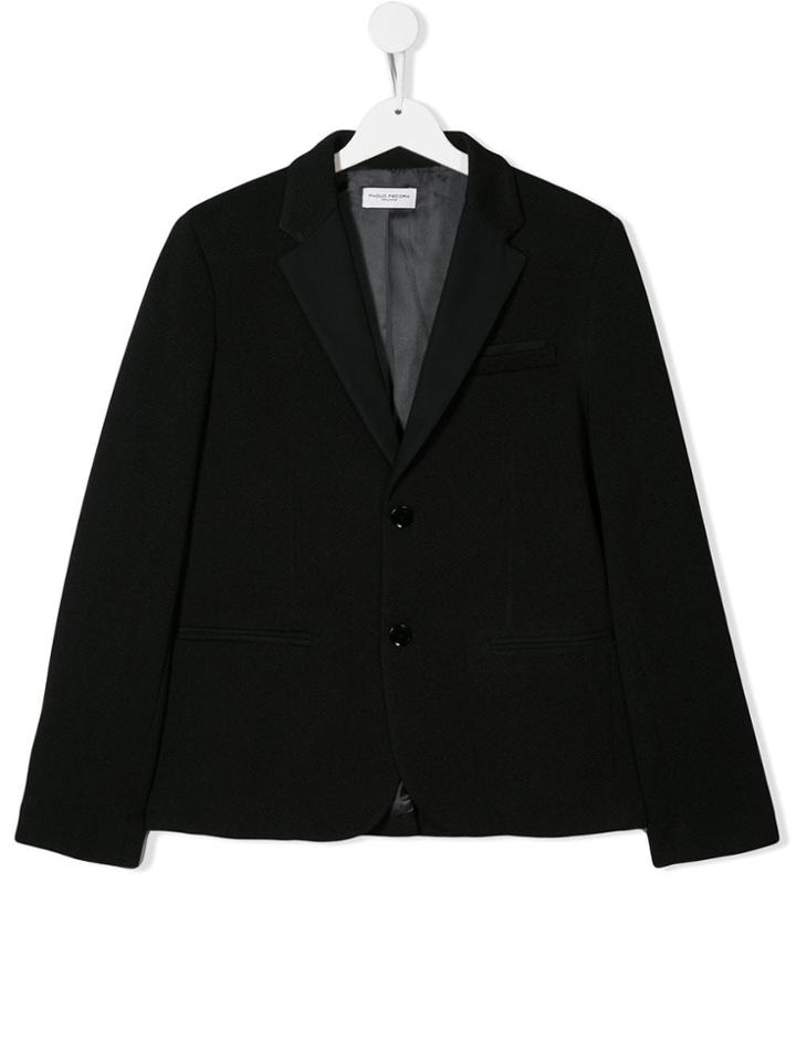 Paolo Pecora Kids Teen Single Breasted Blazer - Black
