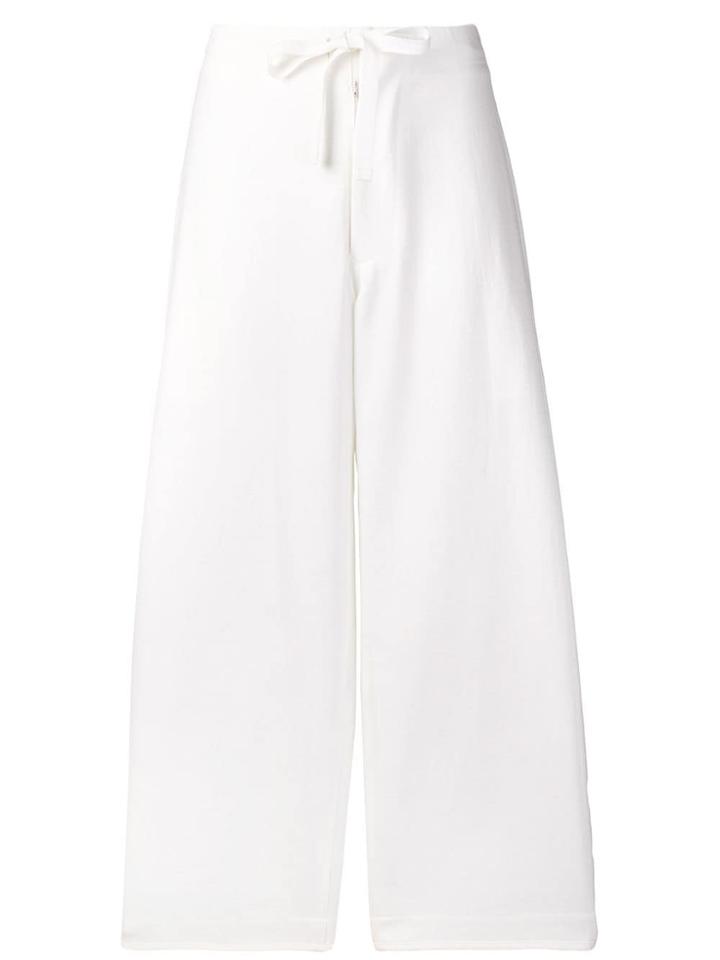Y's Flared Cropped Trousers - White