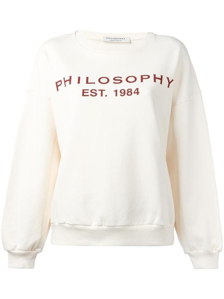 Philosophy Di Lorenzo Serafini Logo Print Sweatshirt, Women's, Size: Small, Nude/neutrals, Cotton
