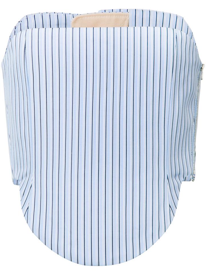 Y / Project - Striped Corset Top - Women - Cotton - 38, Women's, Blue, Cotton