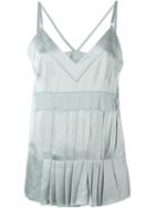 Maison Margiela Pleated Cami Top, Women's, Size: 44, Blue, Viscose/acetate/polyamide/silk