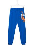 Moschino Kids Monkey Print Joggers, Boy's, Size: 14 Yrs, Blue