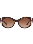 Valentino Eyewear Valentino Garavani Round Frame Sunglasses - Brown