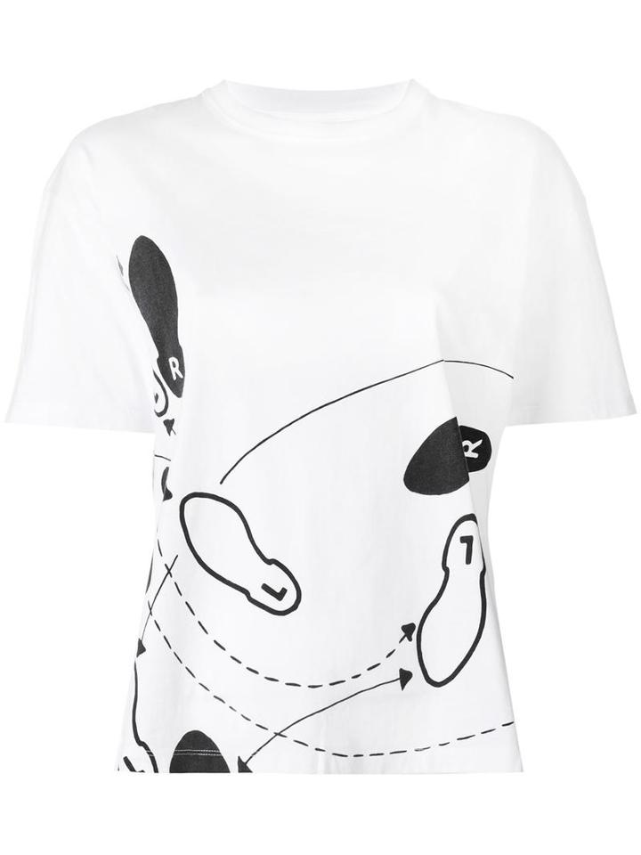 Ps By Paul Smith Diagram Print T-shirt, Women's, Size: Xl, White, Cotton