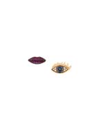 Delfina Delettrez 'anatomik' Ruby And Diamond Earrings - Metallic