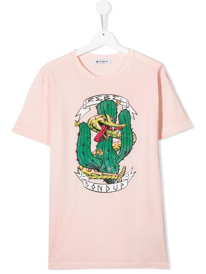 Dondup Kids Cactus Print T-shirt - Pink