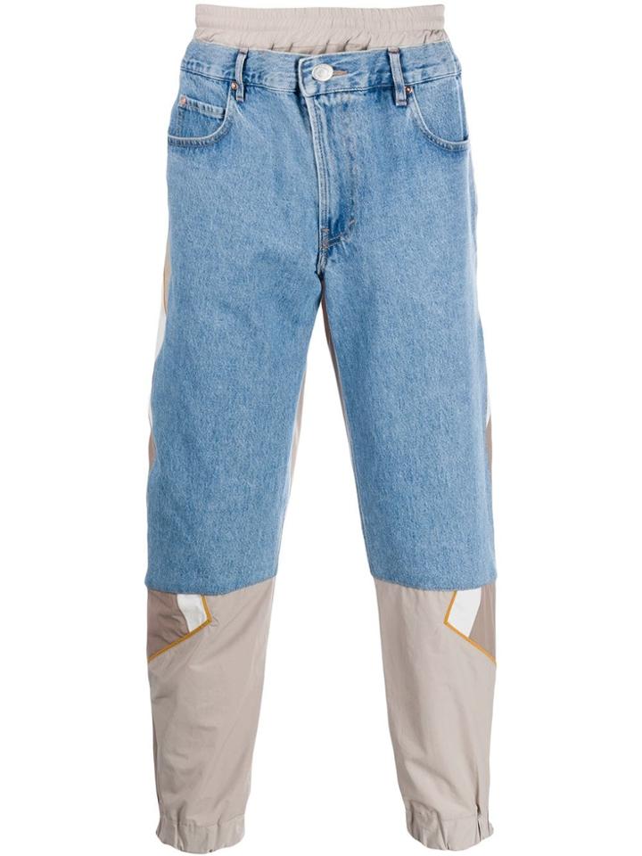 Martine Rose Denim Panelled Track Trousers - Blue