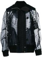 Sacai - Lace Bomber Jacket - Women - Cotton/polyester - Ii, Black, Cotton/polyester