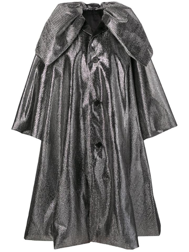 Comme Des Garçons Noir Kei Ninomiya Metallic Oversized Coat - Silver
