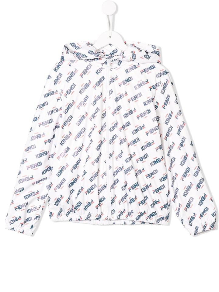 Fendi Kids Fendimania Lightweight Printed Jacket - White
