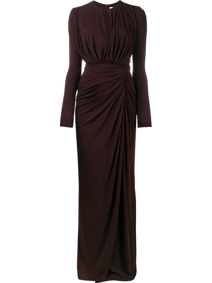 Givenchy Ruched Floor-length Gown, Women's, Size: 36, Pink/purple, Polyamide/spandex/elastane/viscose