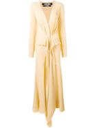 Jacquemus Knot Front Plunge Neck Dress - Yellow & Orange