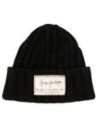 Yohji Yamamoto Logo Ribbed Beanie, Men's, Size: Medium, Grey, Acrylic/nylon/wool