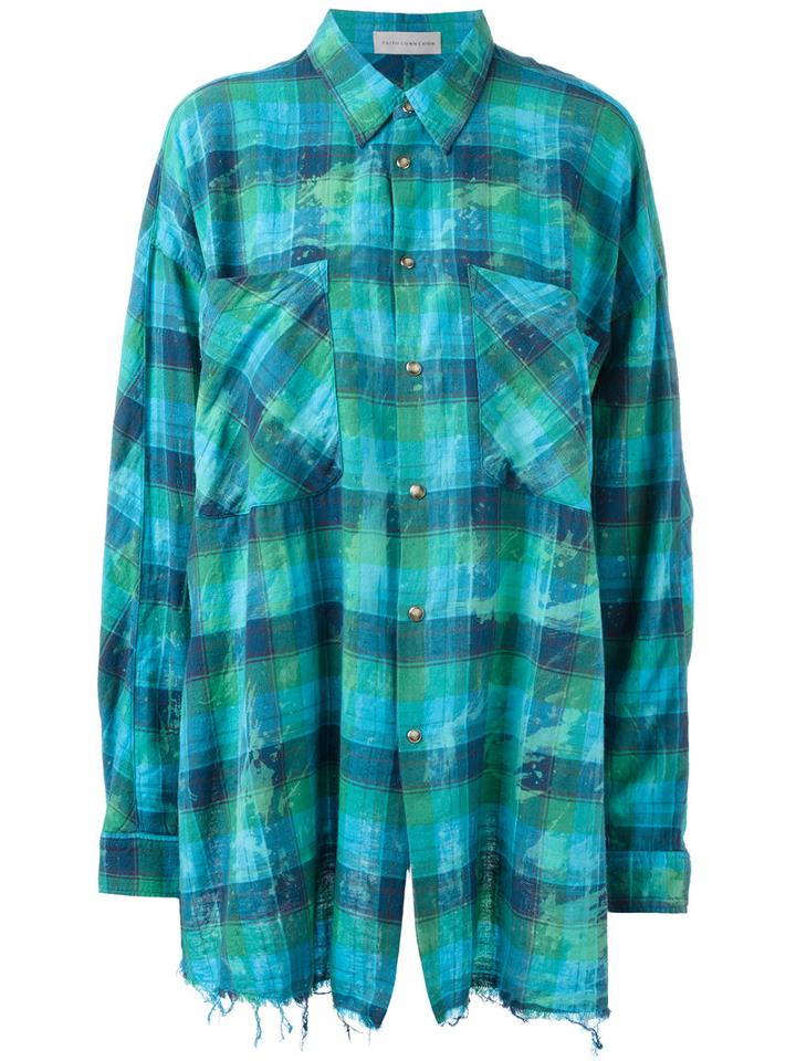 Faith Connexion Checked Shirt, Women's, Size: Small, Green, Silk/cotton