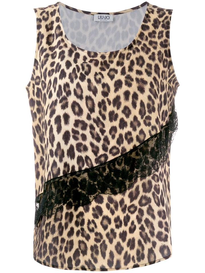 Liu Jo Leopard Print Vest - Yellow
