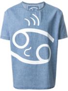 69 Logo Print T-shirt, Adult Unisex, Size: M/l, Blue, Cotton/linen/flax