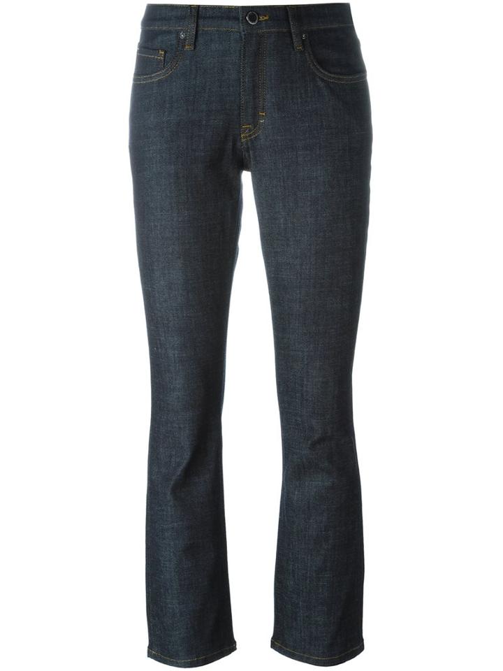 Victoria Victoria Beckham Cropped Flared Jeans, Women's, Size: 29, Blue, Cotton/polyester/spandex/elastane
