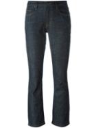 Victoria Victoria Beckham Cropped Flared Jeans, Women's, Size: 29, Blue, Cotton/polyester/spandex/elastane