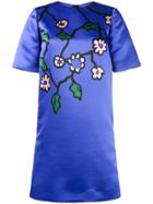 Marni Satin Floral Print Dress - Blue