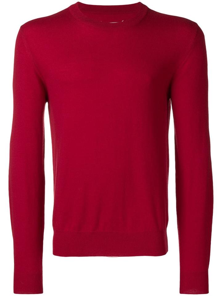 Maison Margiela Round Neck Jumper - Red