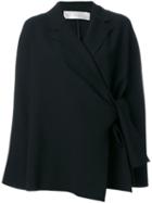 Victoria Victoria Beckham - Oversized Wrap Coat - Women - Silk/polyester/spandex/elastane/wool - 8, Black, Silk/polyester/spandex/elastane/wool
