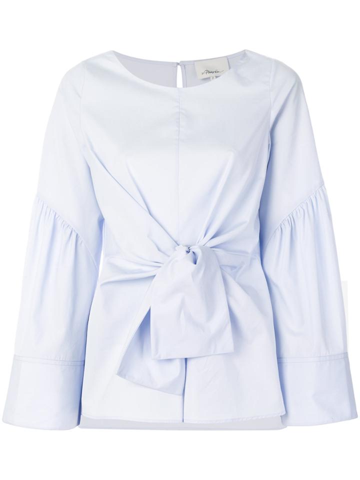 3.1 Phillip Lim Waist-tied Long-sleeve Blouse - Blue