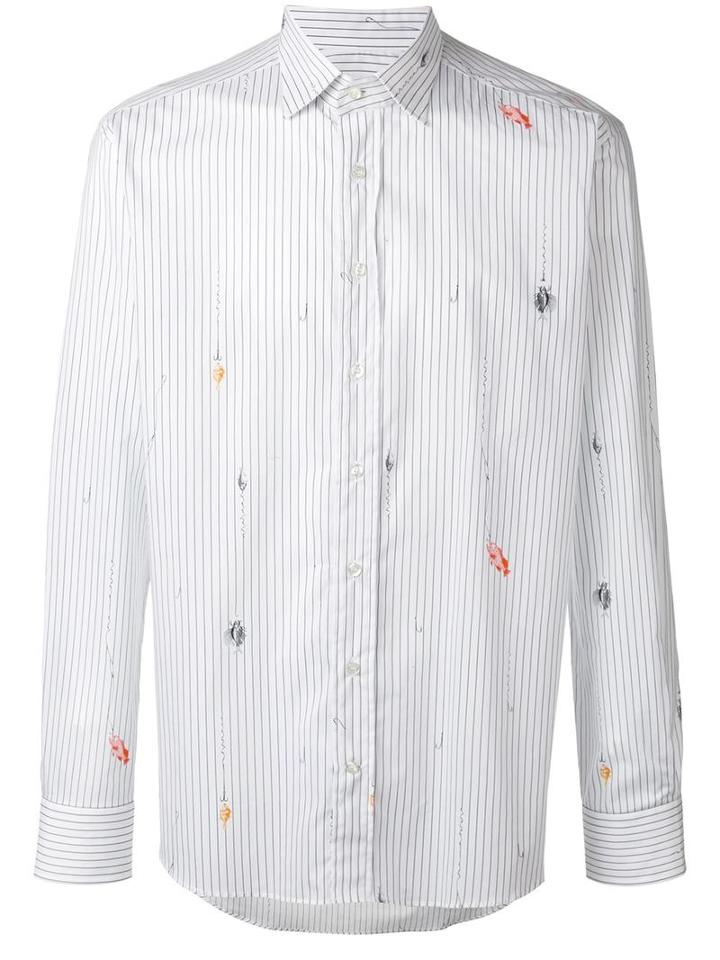 Etro Striped Shirt, Men's, Size: 43, White, Cotton