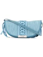 Christian Dior Vintage Lace Up Detail Shoulder Bag - Blue