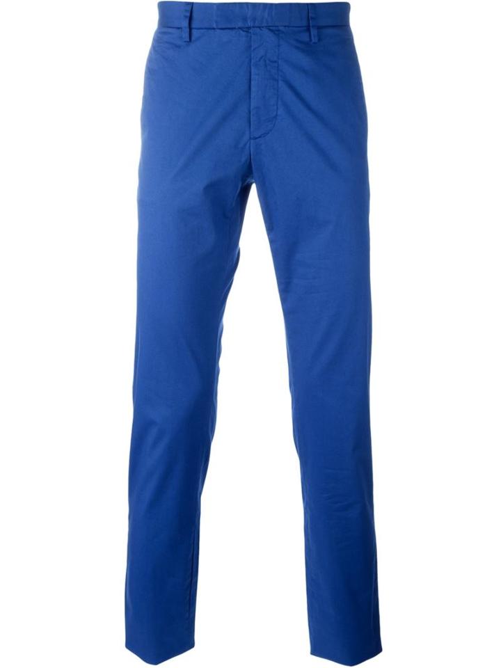 Michael Kors Chino Trousers, Men's, Size: 38, Blue, Cotton/spandex/elastane