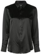 Saint Laurent Silk Button Up Shirt - Black
