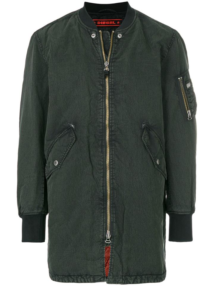 Diesel Longline Bomber Jacket - Green