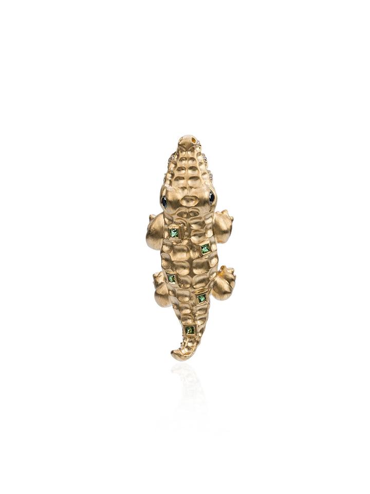 Yvonne Léon Diamond Crocodile Stud Earring - Metallic