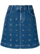 Stella Mccartney Loop-embellished Denim Mini Skirt - Blue