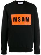 Msgm Logo Box Print Sweatshirt - Black