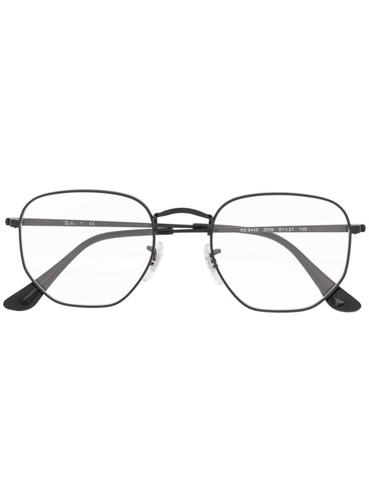 Ray-ban Matte Finish Hexagonal Frame Glasses - Black