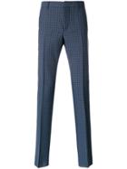 Prada Checked Tailored Trousers - Blue