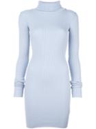 Jacquemus Slit Cuff Ribbed Dress, Women's, Size: 36, Blue, Wool