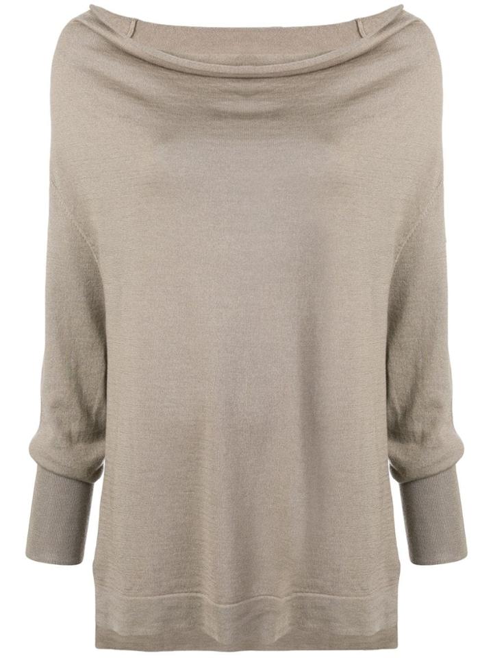 Snobby Sheep Long-sleeve Fitted Sweater - Neutrals