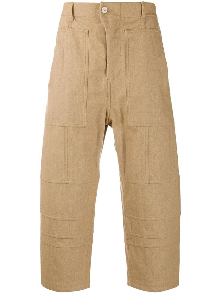 Julien David Panelled Culotte Trousers - Brown