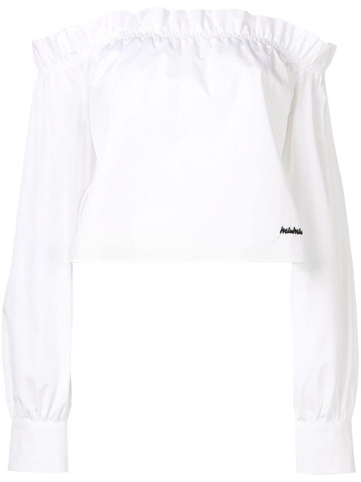 Miu Miu Bardot Ruffled Shirt - White