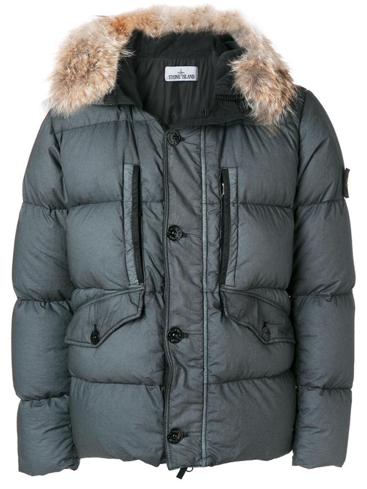Stone Island Hooded Padded Jacket - Grey