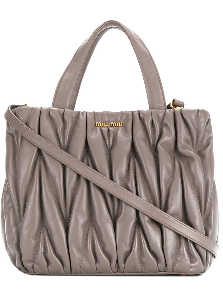 Miu Miu Matelassé Tote - Nude & Neutrals