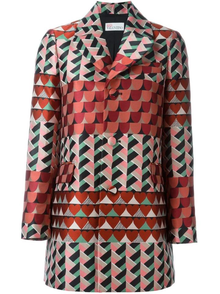 Red Valentino Geometric Print Coat