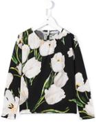 Dolce & Gabbana Kids Floral Print Long Sleeve T-shirt, Girl's, Size: 10 Yrs, Black