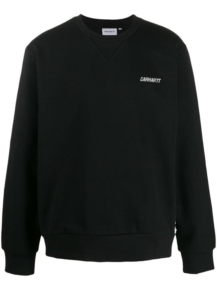 Carhartt Wip Relaxed-fit Logo Print Sweatshirt - Black