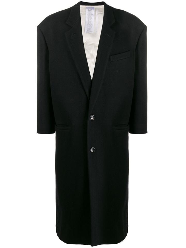 Magliano Structured Shoulders Single-breasted Coat - Black