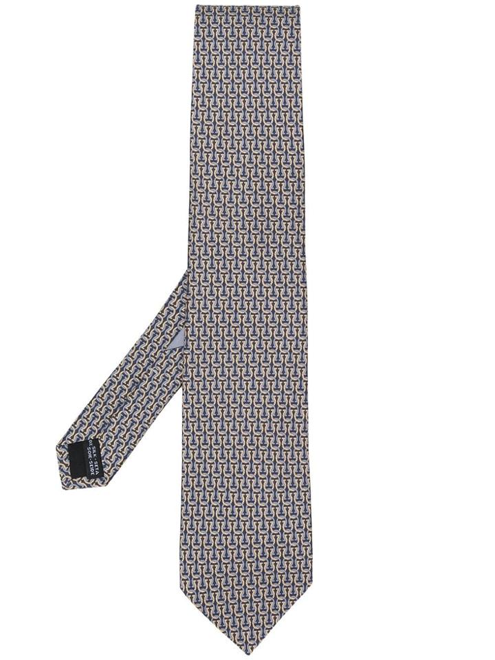 Salvatore Ferragamo Gancio Pattern Tie - Blue