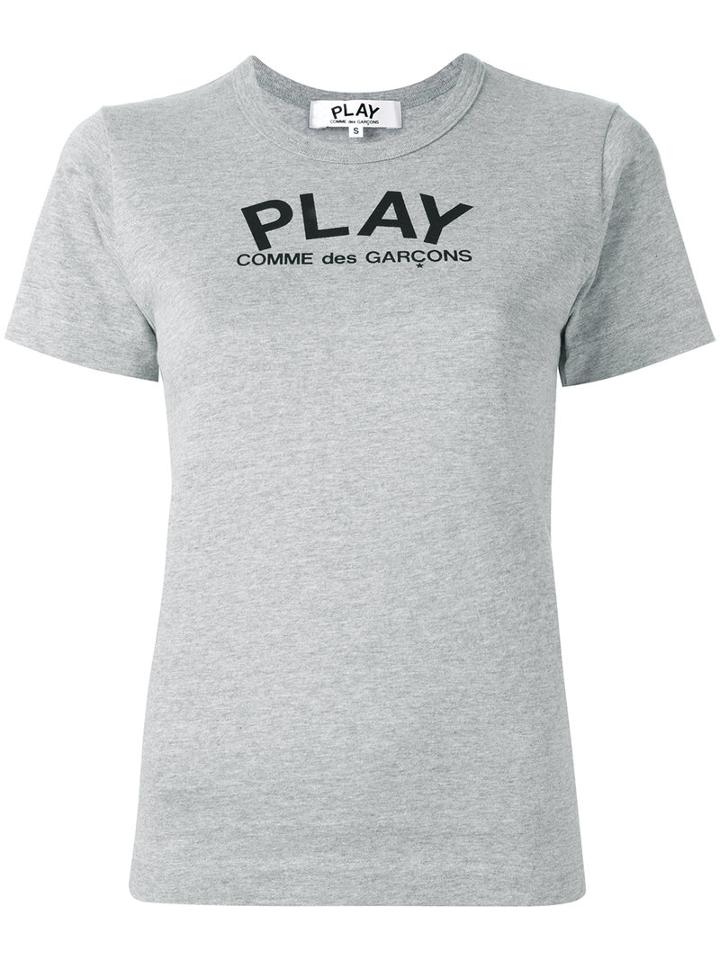 Comme Des Garçons Play Logo Print T-shirt, Women's, Size: Xs, Grey, Cotton