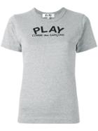Comme Des Garçons Play Logo Print T-shirt, Women's, Size: Xs, Grey, Cotton